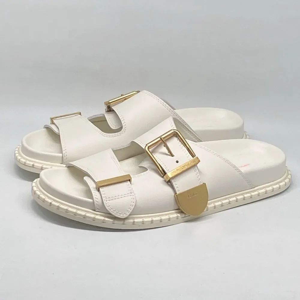 Chloe Rebecca Leather Slide Sandals size 39